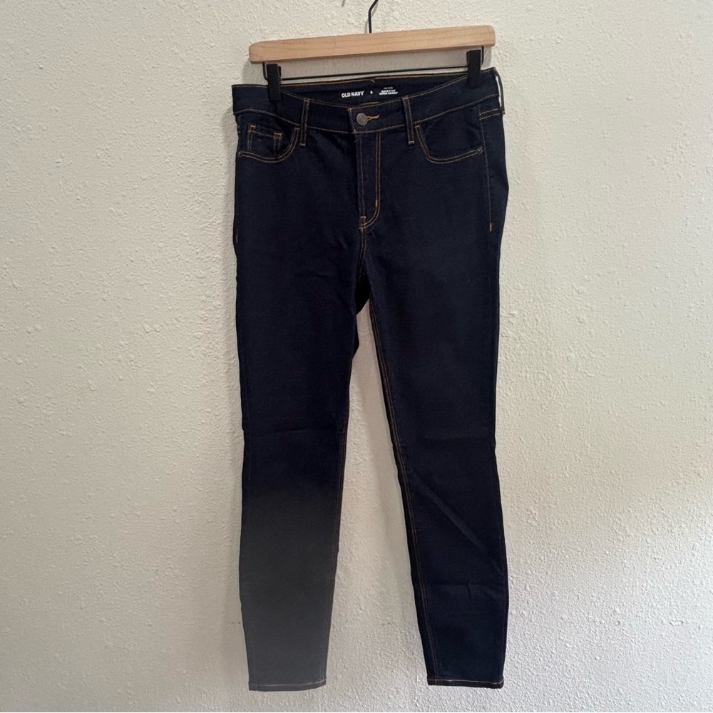 Old Navy Dark Blue Women's Skinny Jeans Mid Rise Rockstar Super Skinny